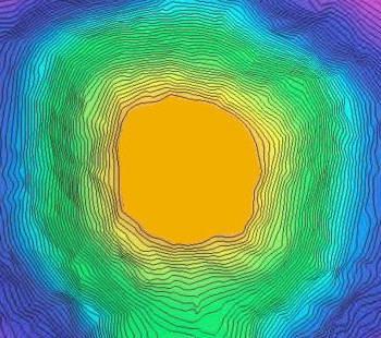 The central mound with the top seven feet removed